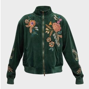 JOHNNY WAS Bianca Velour Mock Neck Sweatshirt in Jug
